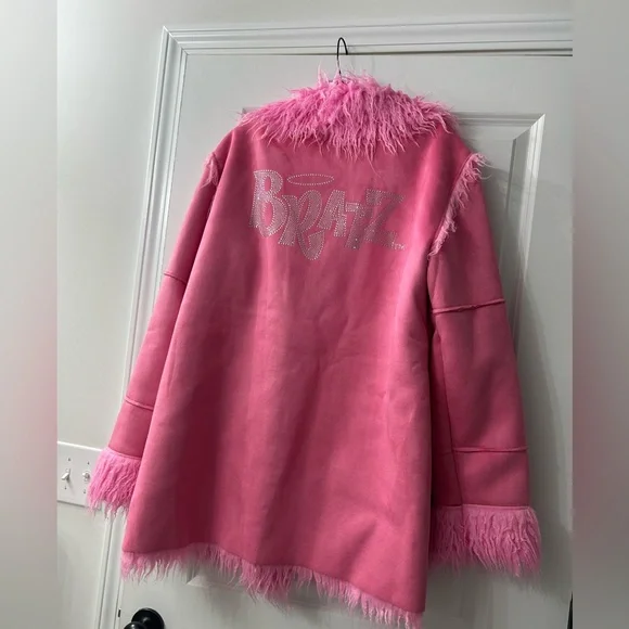 Dolls Kill Women pink fur coat - Picture 1 of 6